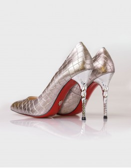 Pantofi Stiletto Argintii H1637-5