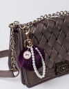 Accesoriu pentru Geanta Pompon Mov cu Perle AG0029