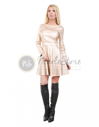 Rochie Clos Aurie din Piele Ecologica NS00143