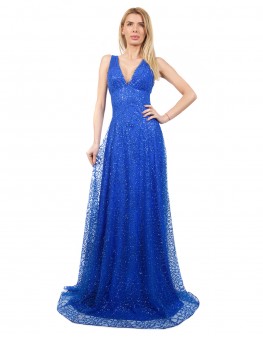 Rochie Eleganta Albastra din Paiete NS00155