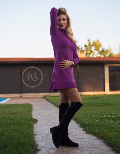 Rochie Scurta cu Guler Inalt NS00120