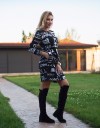Rochie Sport Neagra cu Imprimeuri NS00109 Rochie Sport Neagra cu Imprimeuri NS00109
