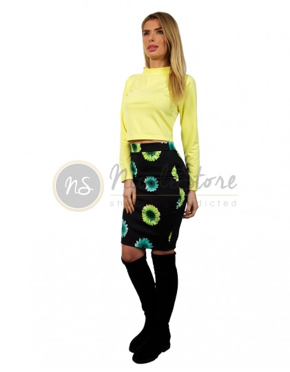 Set Fusta Midi cu Top Scurt NS00162