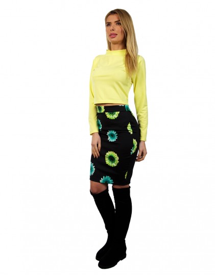 Set Fusta Midi cu Top Scurt NS00162 Set Fusta Midi cu Top Scurt NS00162