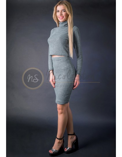 Set Fusta Midi cu Top NS00205