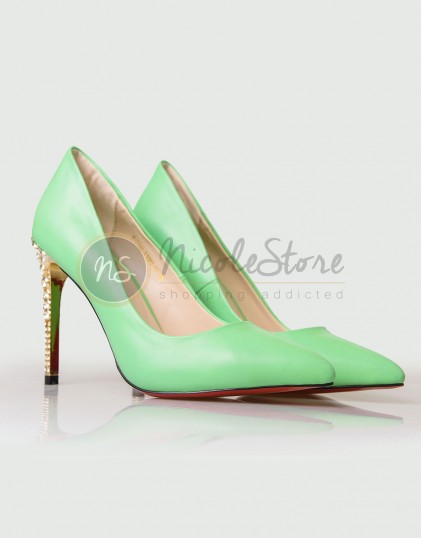 Pantofi Stiletto Verzi R1887-13